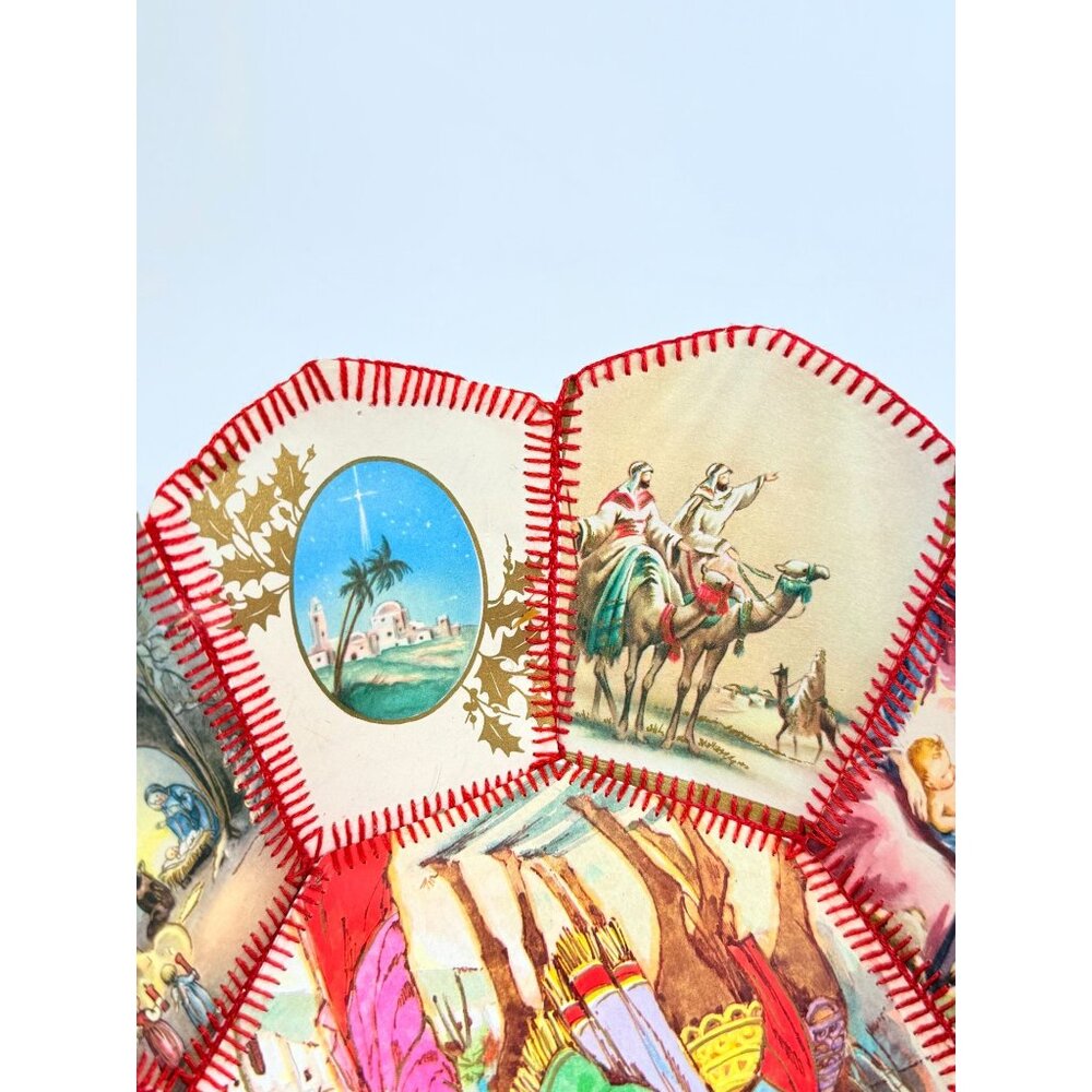 Christmas Card Basket Vintage Handmade Crochet Greeting Card Basket Bowl Christm - Picture 14 of 16